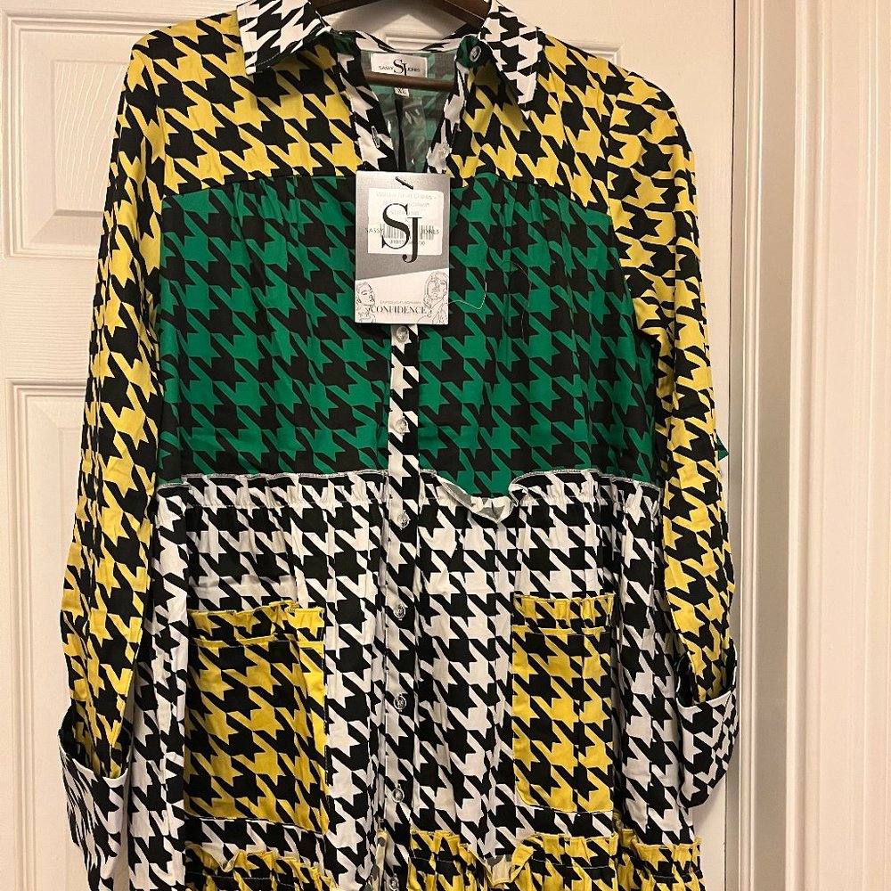 The Willow Dress - Houndstooth Remix, Size XL